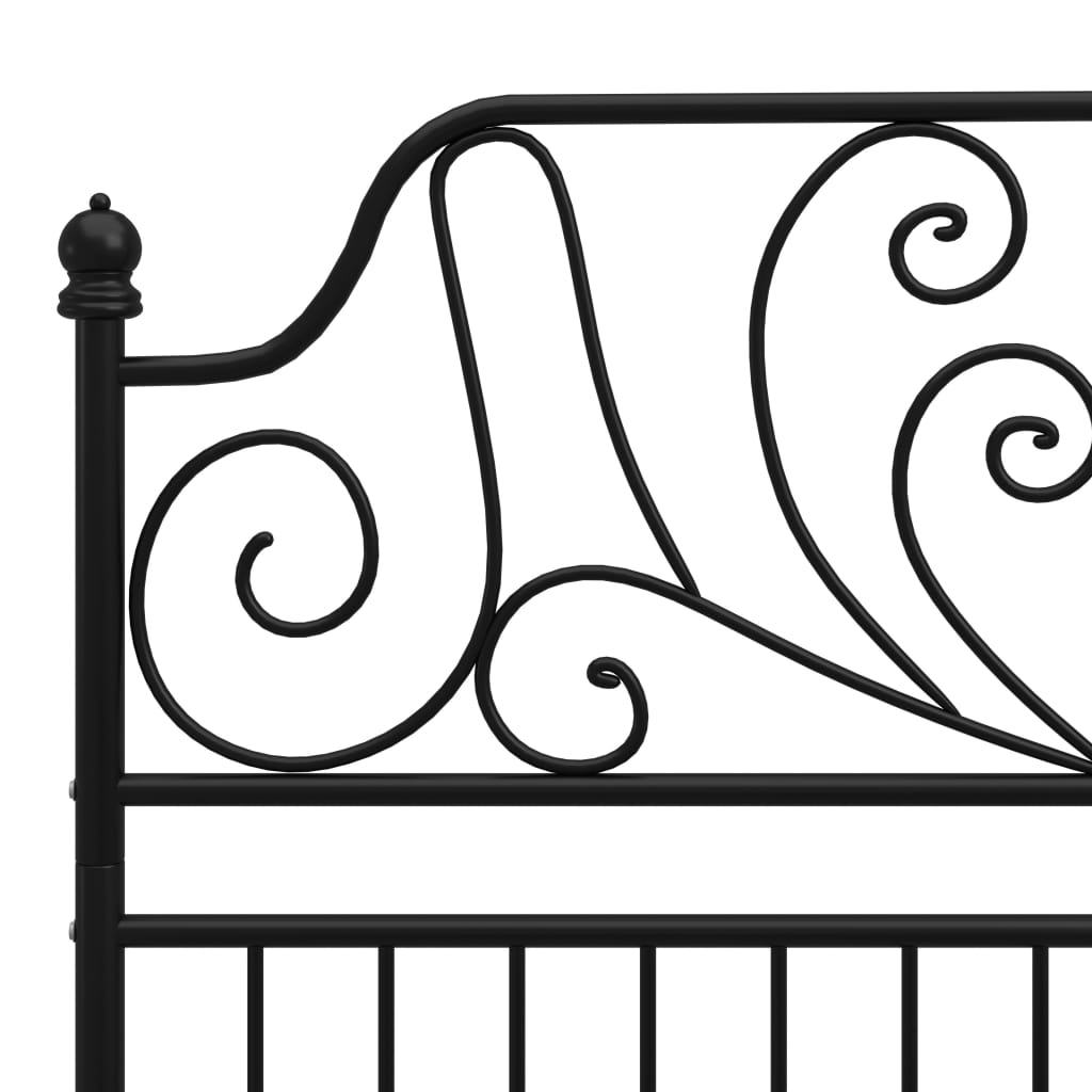 Πλαίσιο Κρεβατιού Μαύρο 120 x 200 εκ. Μέταλλο