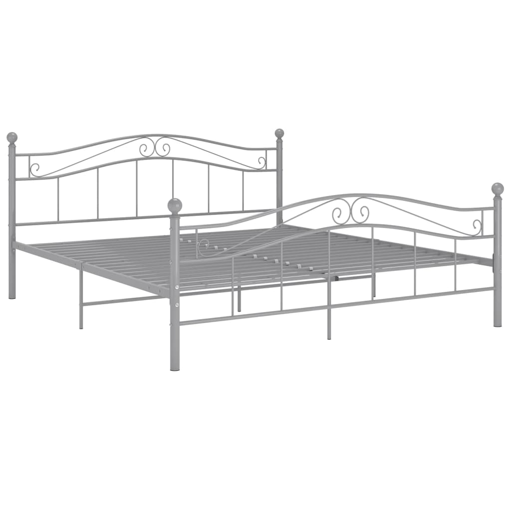 Πλαίσιο Κρεβατιού Γκρι 180 x 200 εκ. Μέταλλο - Pakobazaar