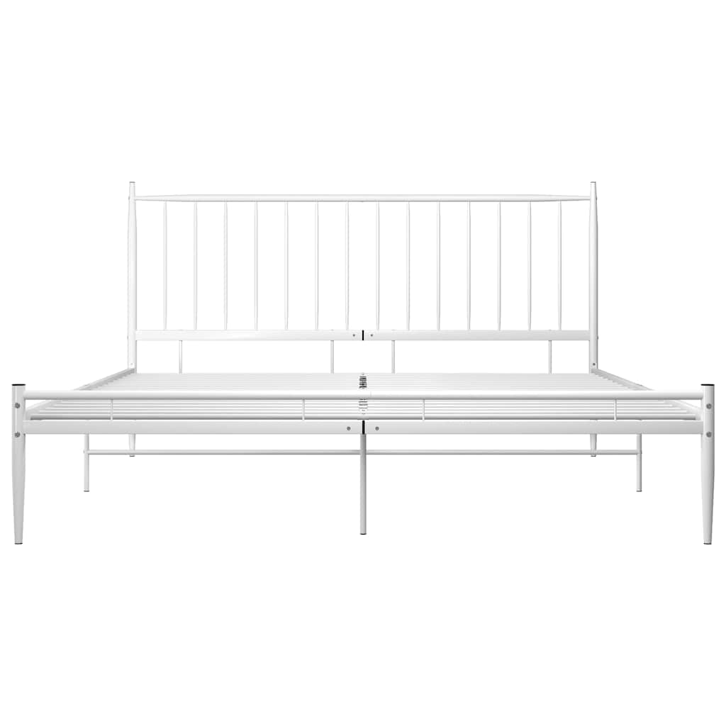 Πλαίσιο Κρεβατιού Λευκό 200 x 200 εκ. Μεταλλικό