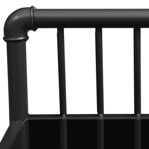 Κομοδίνο Μαύρο 45 x 34,5 x 62,5 εκ. από Μέταλλο και Γυαλί