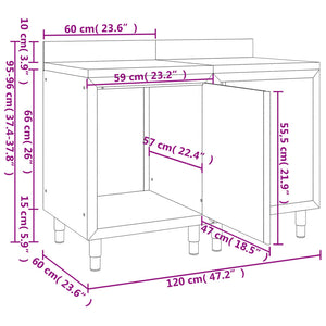 Ερμάριο Πάγκος Εργασίας 120 x 60 x 96 εκ. από Ανοξείδωτο Ατσάλι - PAKOBAZAAR