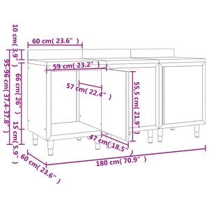 Ερμάριο Πάγκος Εργασίας 180 x 60 x 96 εκ. από Ανοξείδωτο Ατσάλι - PAKOBAZAAR