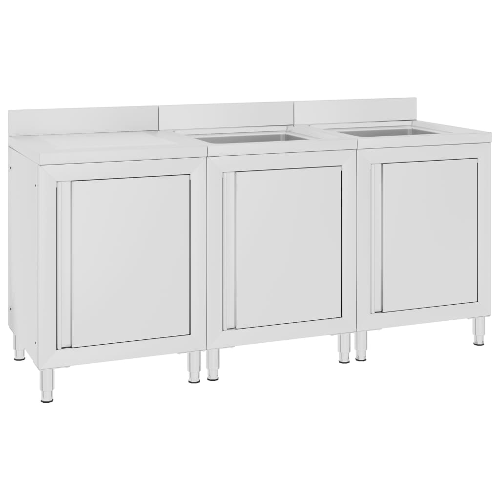 Λάντζα Κλειστή με Ερμάριο 180 x 60 x 96 εκ. Ανοξείδωτο Ατσάλι - PAKOBAZAAR