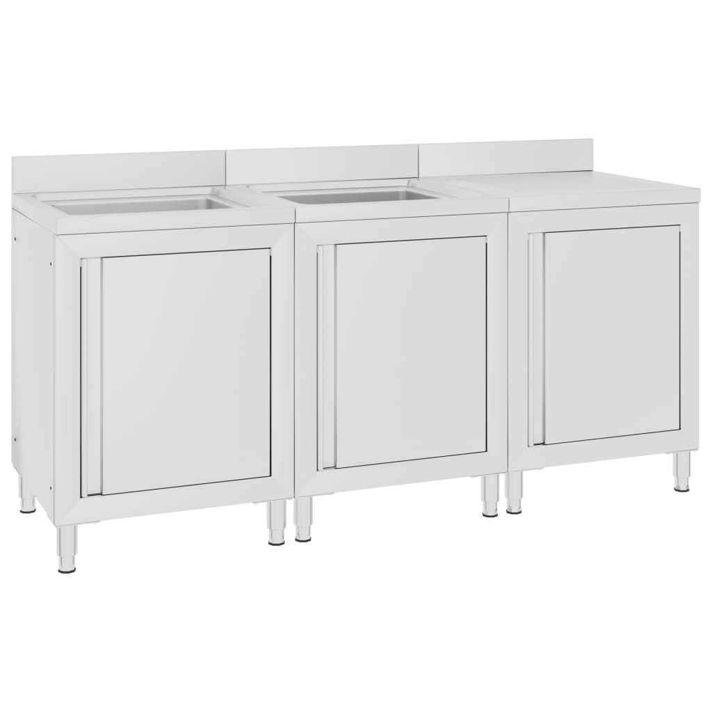 Λάντζα Κλειστή με Ερμάριο 180 x 60 x 96 εκ. Ανοξείδωτο Ατσάλι - PAKOBAZAAR