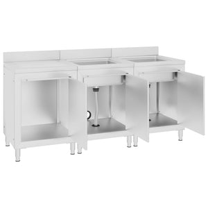 Λάντζα Κλειστή με Ερμάριο 180 x 60 x 96 εκ. Ανοξείδωτο Ατσάλι - PAKOBAZAAR