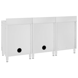 Λάντζα Κλειστή με Ερμάριο 180 x 60 x 96 εκ. Ανοξείδωτο Ατσάλι - PAKOBAZAAR