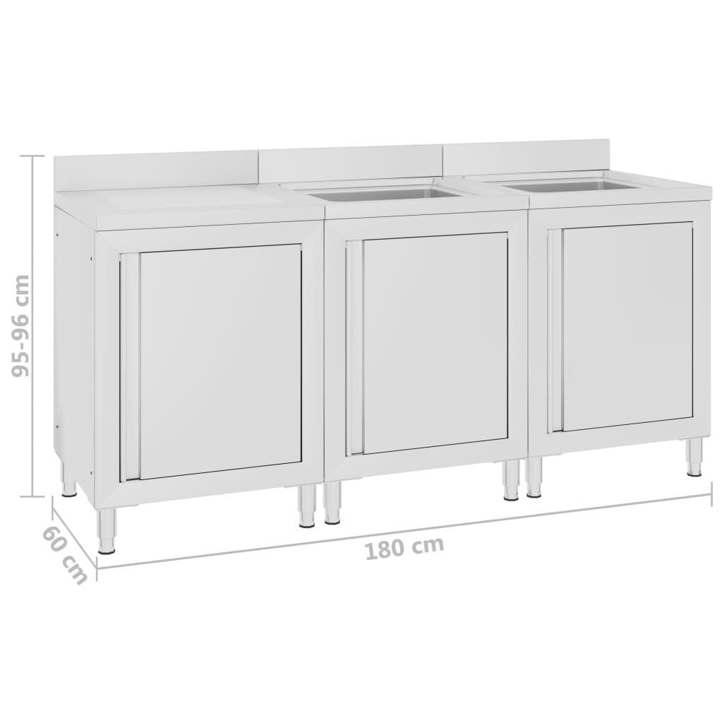 Λάντζα Κλειστή με Ερμάριο 180 x 60 x 96 εκ. Ανοξείδωτο Ατσάλι - PAKOBAZAAR