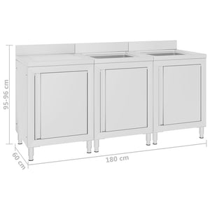 Λάντζα Κλειστή με Ερμάριο 180 x 60 x 96 εκ. Ανοξείδωτο Ατσάλι - PAKOBAZAAR