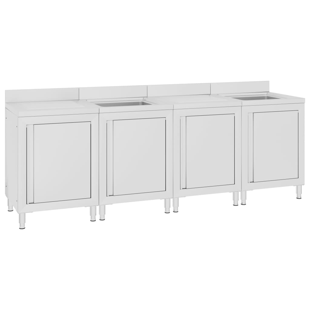 Λάντζα Κλειστή με Ερμάριο 240 x 60 x 96 εκ. Ανοξείδωτο Ατσάλι - PAKOBAZAAR
