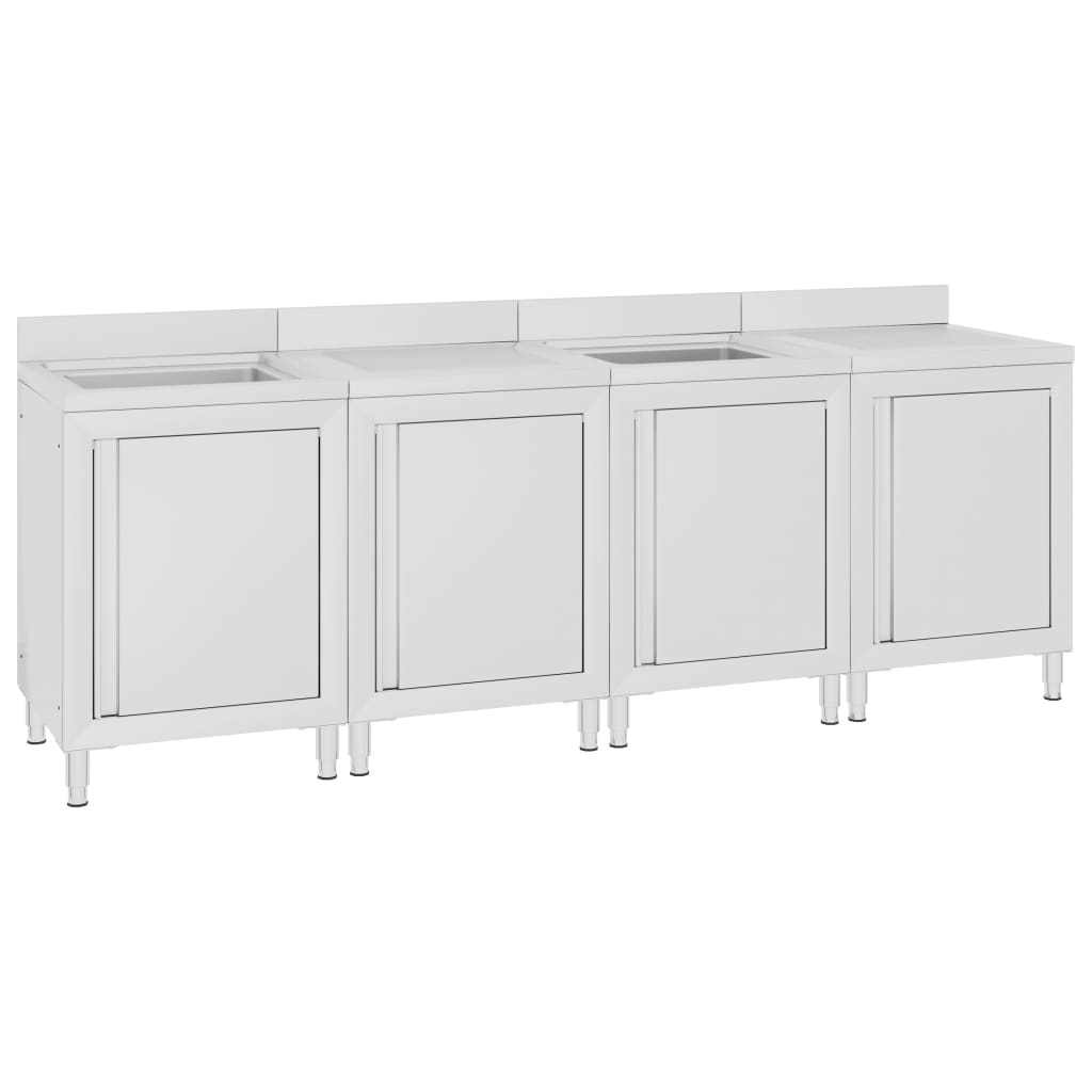 Λάντζα Κλειστή με Ερμάριο 240 x 60 x 96 εκ. Ανοξείδωτο Ατσάλι - PAKOBAZAAR