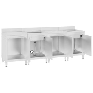 Λάντζα Κλειστή με Ερμάριο 240 x 60 x 96 εκ. Ανοξείδωτο Ατσάλι - PAKOBAZAAR