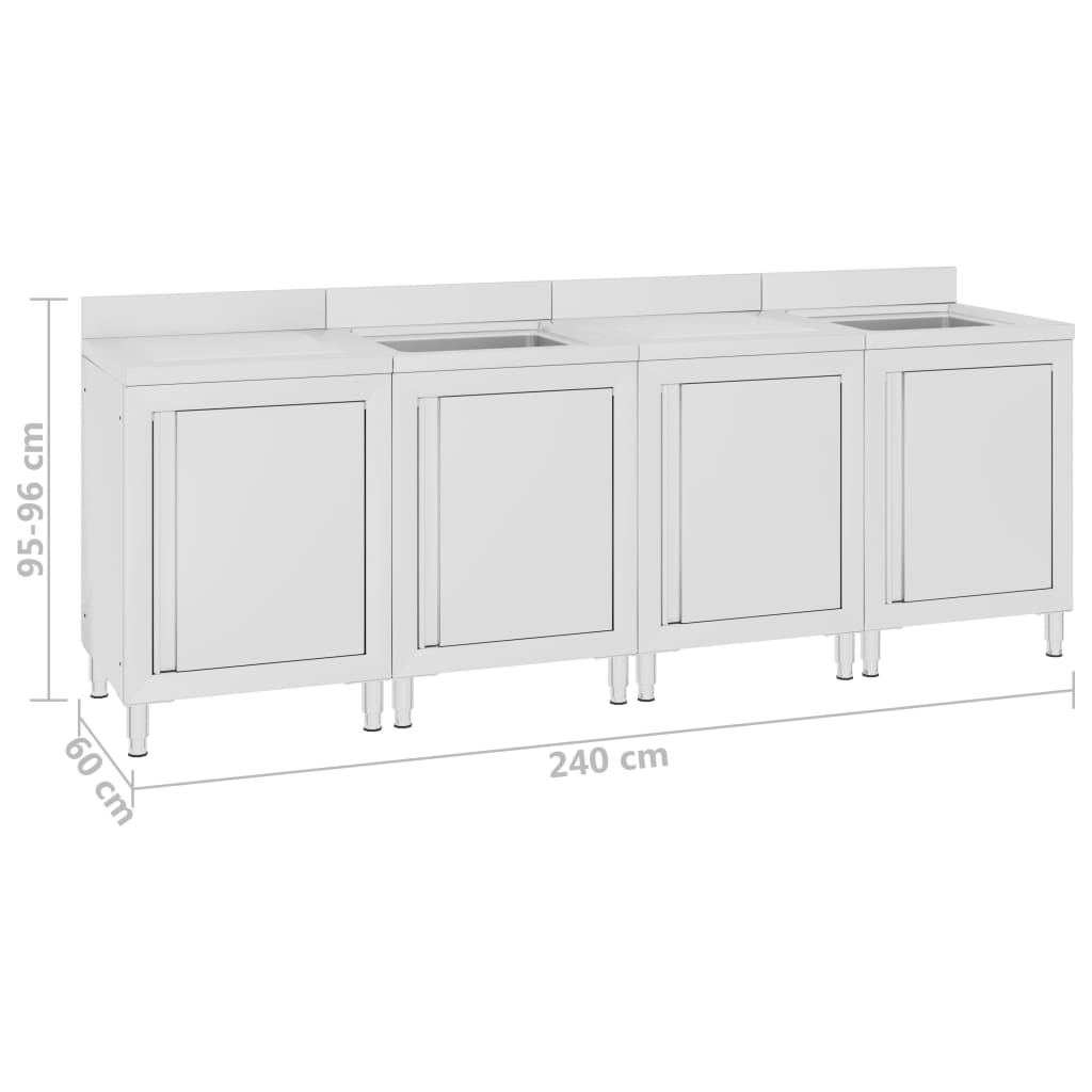 Λάντζα Κλειστή με Ερμάριο 240 x 60 x 96 εκ. Ανοξείδωτο Ατσάλι - PAKOBAZAAR