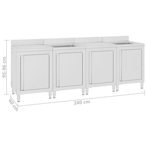 Λάντζα Κλειστή με Ερμάριο 240 x 60 x 96 εκ. Ανοξείδωτο Ατσάλι - PAKOBAZAAR