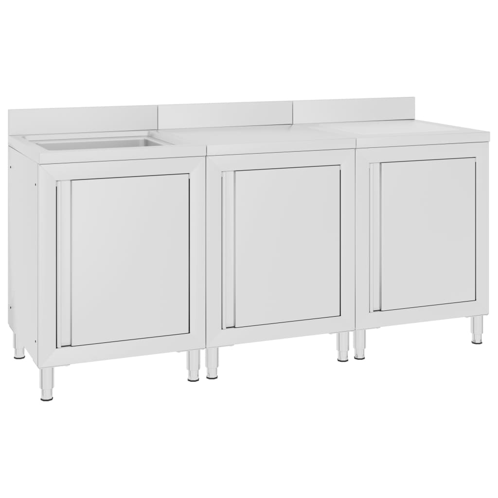 Λάντζα Κλειστή με Ερμάριο 180 x 60 x 96 εκ. Ανοξείδωτο Ατσάλι - PAKOBAZAAR