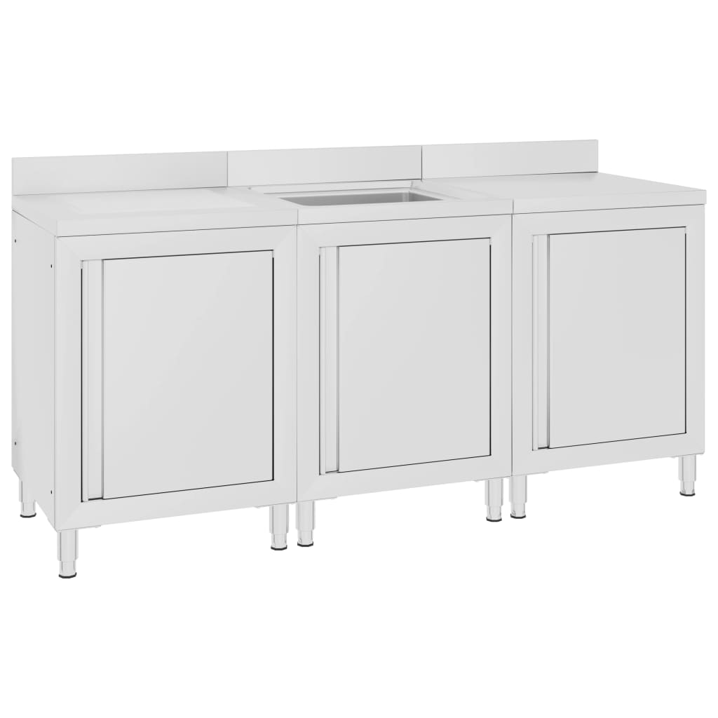 Λάντζα Κλειστή με Ερμάριο 180 x 60 x 96 εκ. Ανοξείδωτο Ατσάλι - PAKOBAZAAR