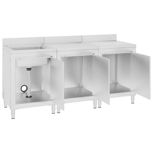 Λάντζα Κλειστή με Ερμάριο 180 x 60 x 96 εκ. Ανοξείδωτο Ατσάλι - PAKOBAZAAR