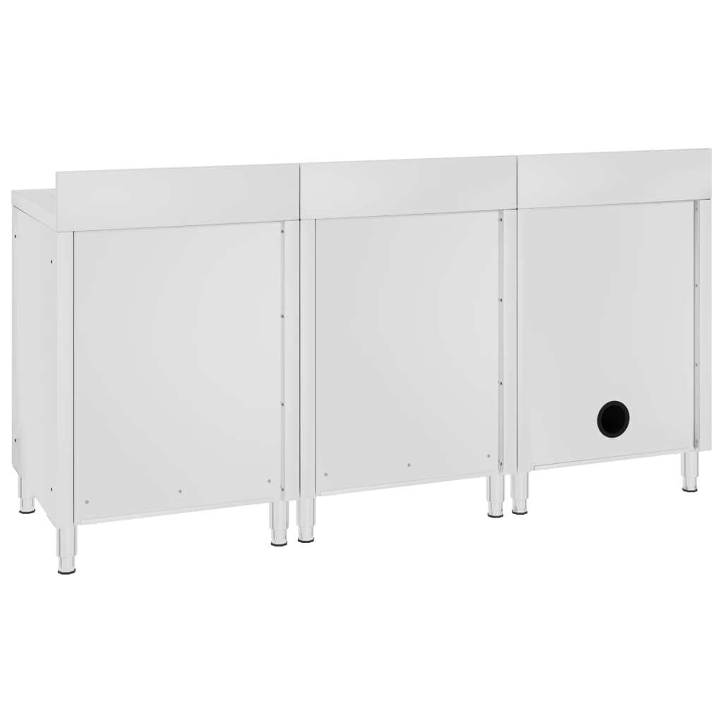 Λάντζα Κλειστή με Ερμάριο 180 x 60 x 96 εκ. Ανοξείδωτο Ατσάλι - PAKOBAZAAR