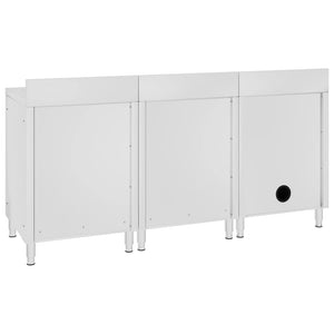 Λάντζα Κλειστή με Ερμάριο 180 x 60 x 96 εκ. Ανοξείδωτο Ατσάλι - PAKOBAZAAR