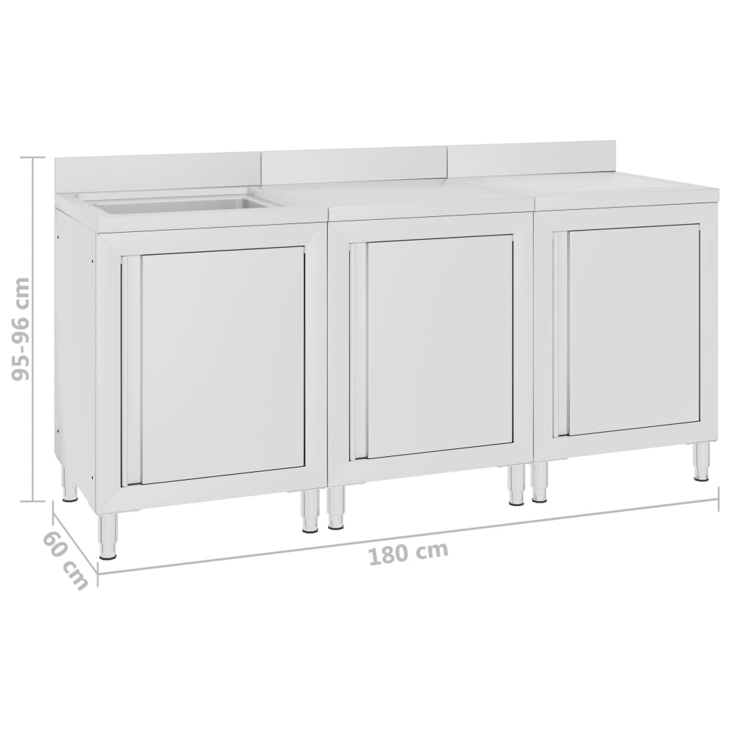 Λάντζα Κλειστή με Ερμάριο 180 x 60 x 96 εκ. Ανοξείδωτο Ατσάλι - PAKOBAZAAR