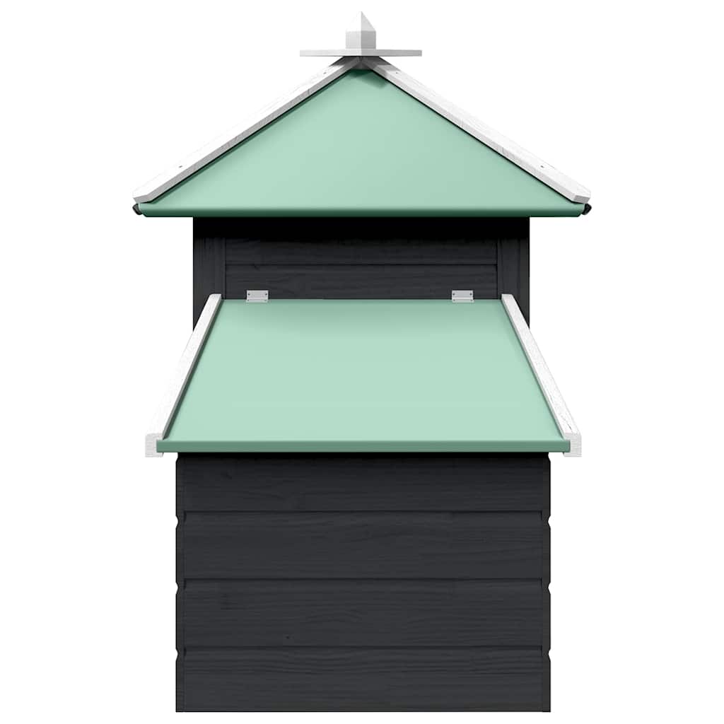 Κοτέτσι με Κουτί Ωοτοκίας Γκρι 190x72x102 εκ. Μασίφ Ξύλο Ελάτης - PAKOBAZAAR