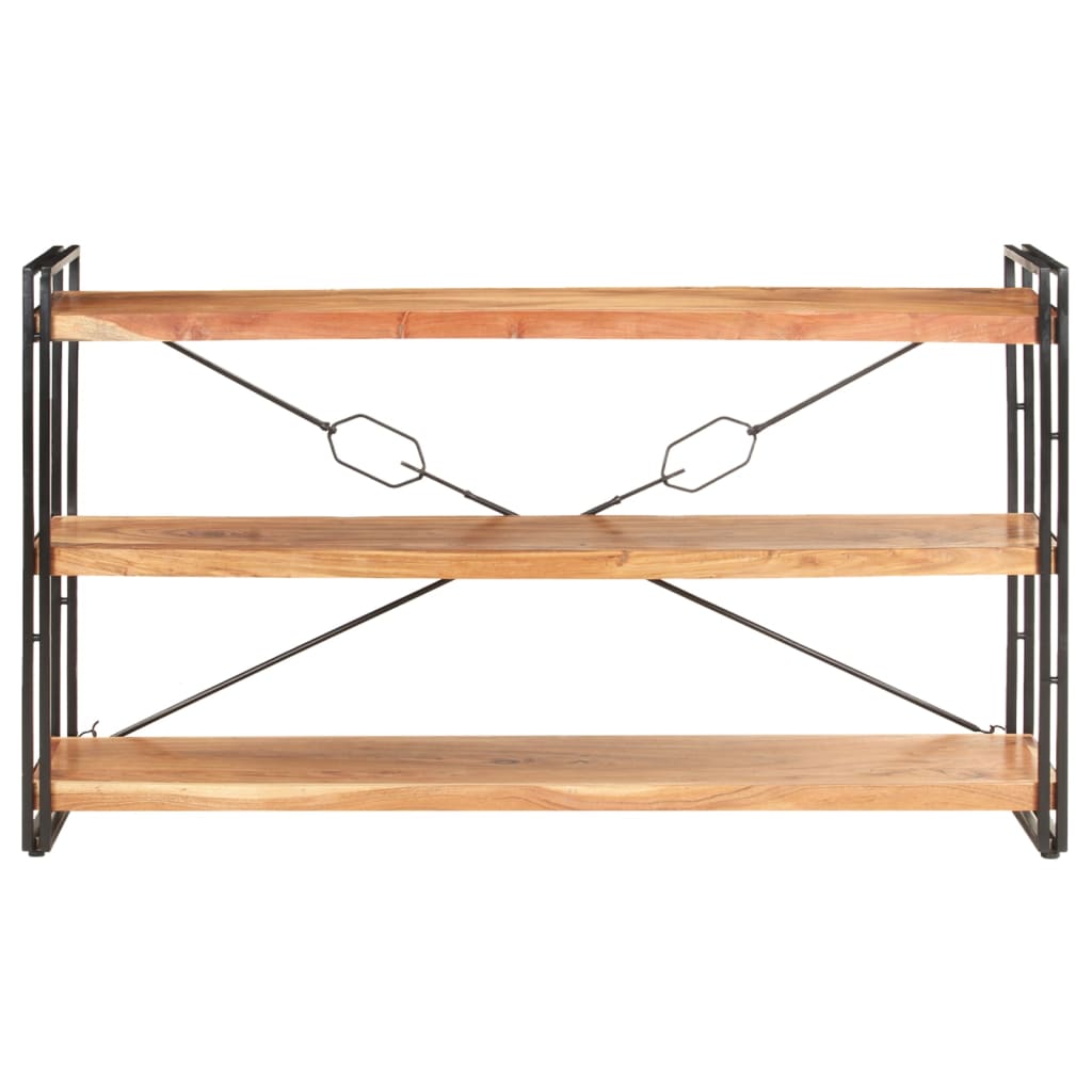 Βιβλιοθήκη με 3 Επίπεδα 140 x 30 x 80 εκ. Μασίφ Ξύλο Ακακίας