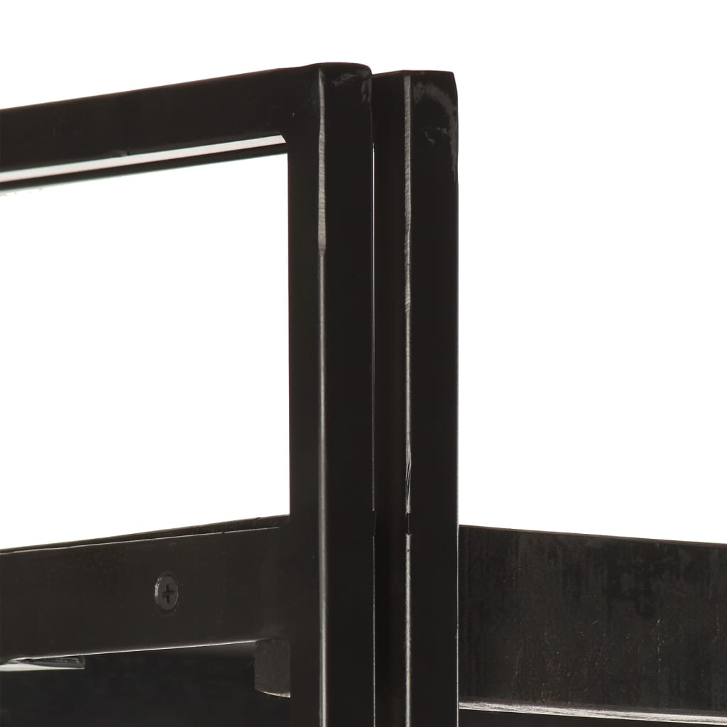 Βιβλιοθήκη με 5 Επίπεδα Μαύρη 140x30x180 εκ. Μασίφ Ξύλο Μάνγκο