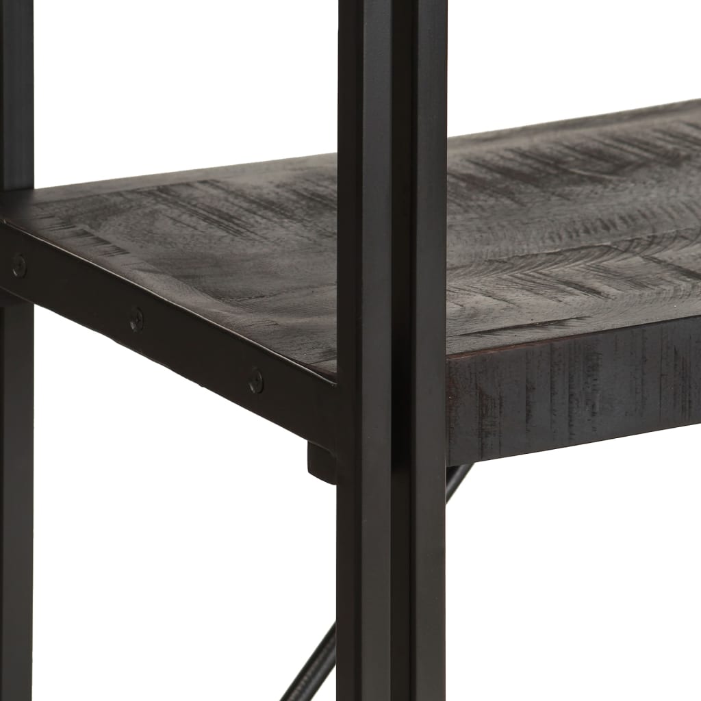 Βιβλιοθήκη με 5 Επίπεδα Μαύρη 140x30x180 εκ. Μασίφ Ξύλο Μάνγκο