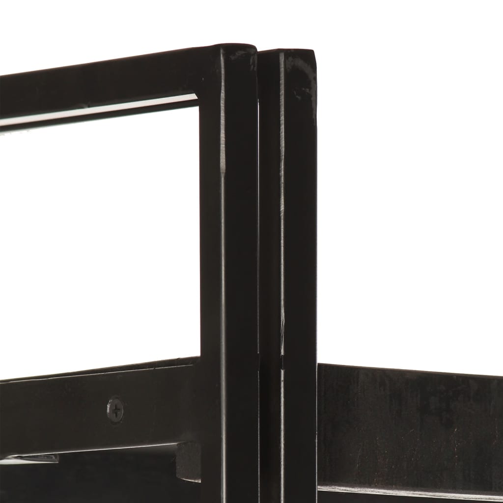 Βιβλιοθήκη με 5 Επίπεδα Μαύρη 90x30x180 εκ. Μασίφ Ξύλο Μάνγκο