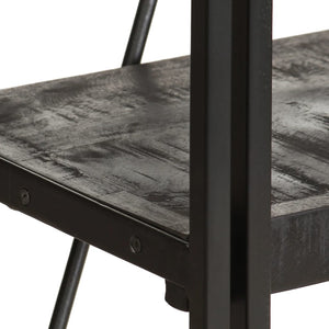 Βιβλιοθήκη με 5 Επίπεδα Μαύρη 60x30x180 εκ. Μασίφ Ξύλο Μάνγκο