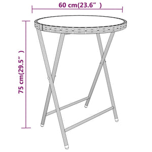 Σετ Επίπλων Bistro Κήπου 5 τεμ. Μαύρο Συνθ. Ρατάν/Ψημένο Γυαλί - PAKOBAZAAR