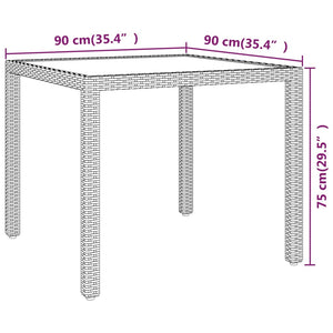 Σετ Τραπεζαρίας Κήπου 5 Τεμαχίων Μαύρο Συνθ. Ρατάν/Ψημένο Γυαλί - PAKOBAZAAR