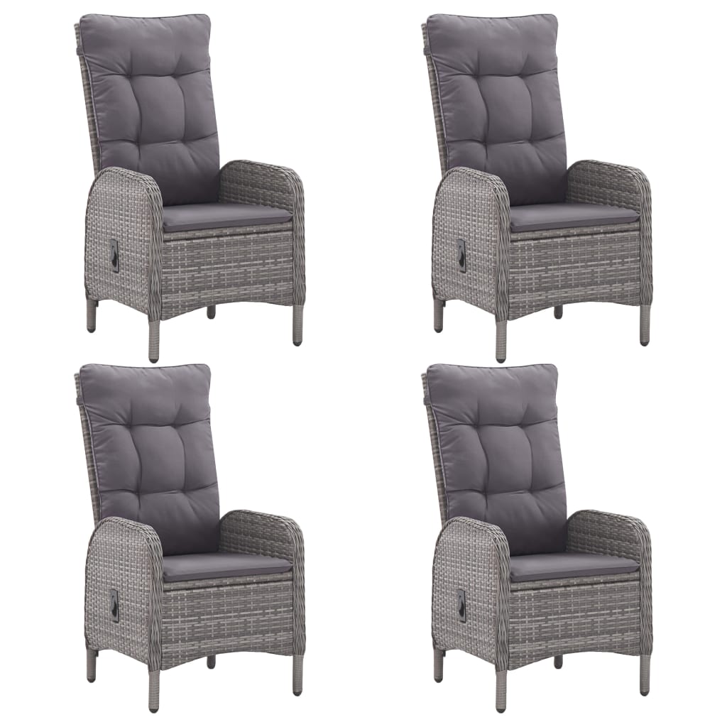 Σετ Τραπεζαρίας Κήπου 5 Τεμαχίων Γκρι Συνθετικό Ρατάν/Γυαλί - PAKOBAZAAR