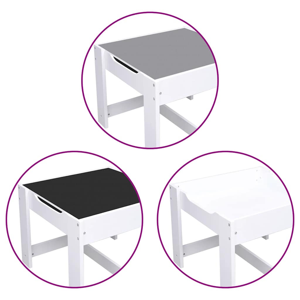 Παιδικό Τραπέζι με 2 Καρέκλες Λευκό από MDF - Pakobazaar