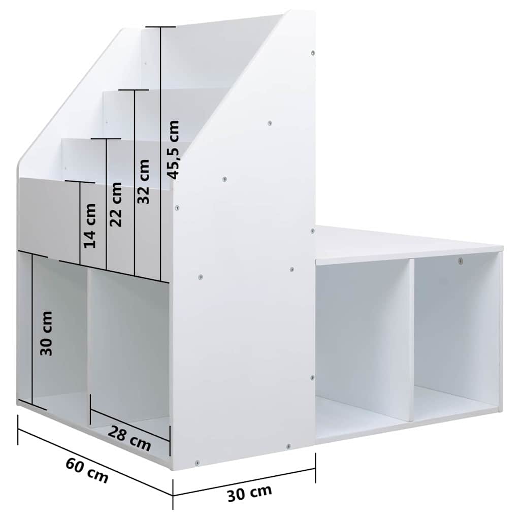 Παιδικό Ντουλάπι με Παγκάκι Λευκό 60 x 78 x 78 εκ. από MDF