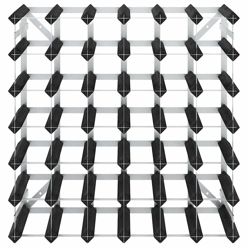 Ραφιέρα/Σταντ Κρασιών για 42 Φιάλες Μαύρη Μασίφ Ξύλο Πεύκου - Pakobazaar