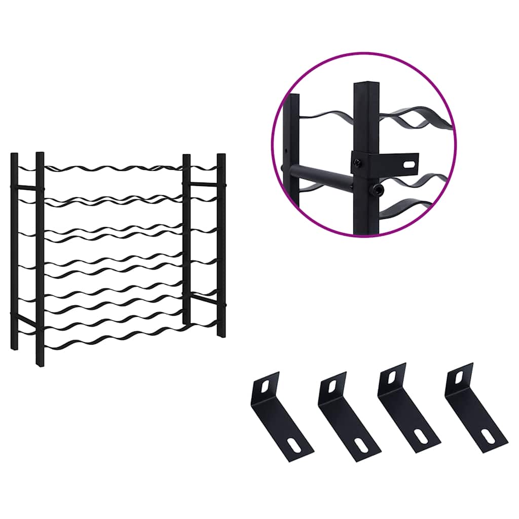 Κάβα / Ραφιέρα Κρασιών για 36 Μπουκάλια Μαύρη Σιδερένια