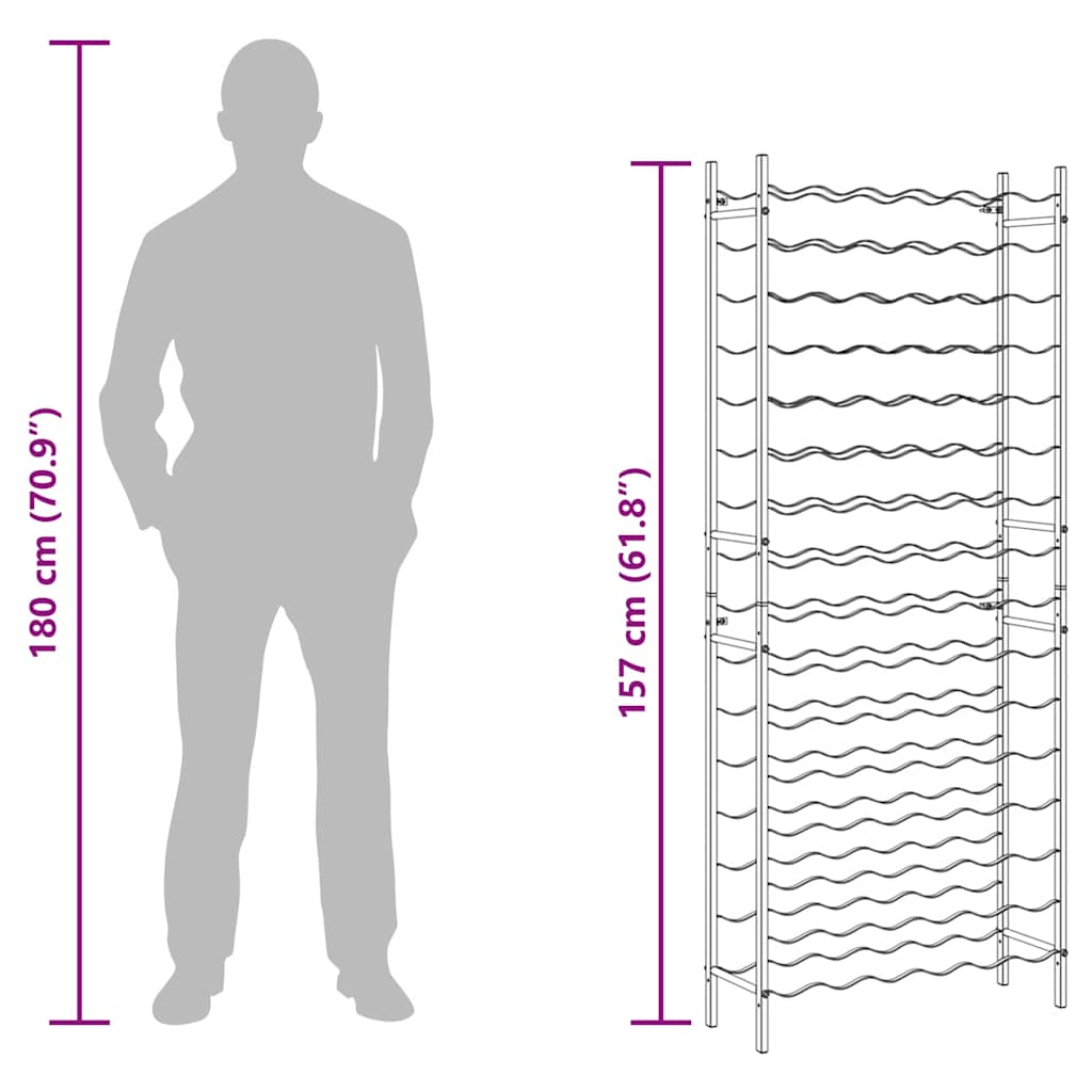 Κάβα / Ραφιέρα Κρασιών για 96 Μπουκάλια Μαύρη Σιδερένια