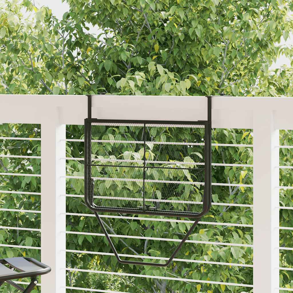 Τραπέζι Μπαλκονιού Μαύρο 60 x 40 εκ. Ατσάλινο