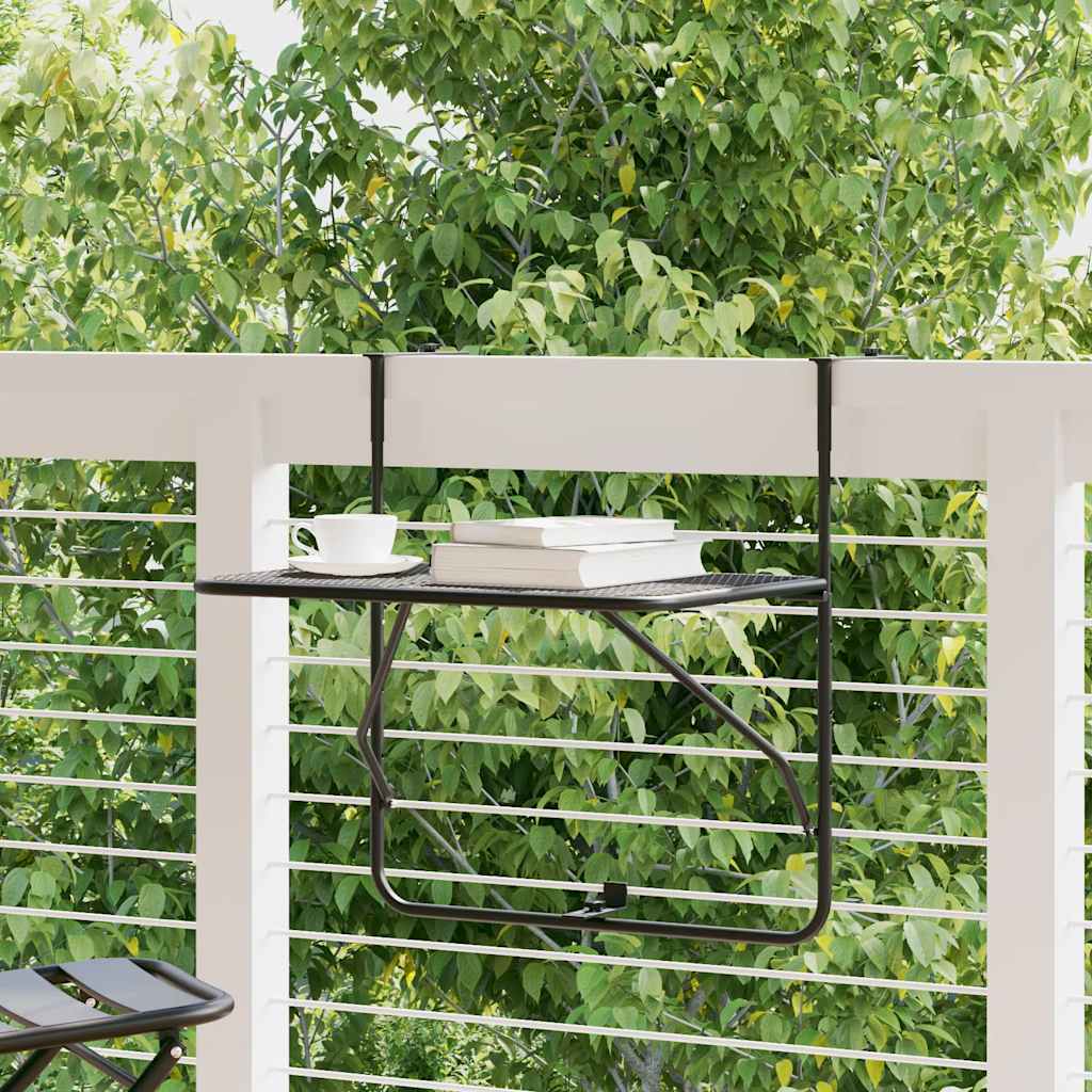 Τραπέζι Μπαλκονιού Μαύρο 60 x 40 εκ. Ατσάλινο