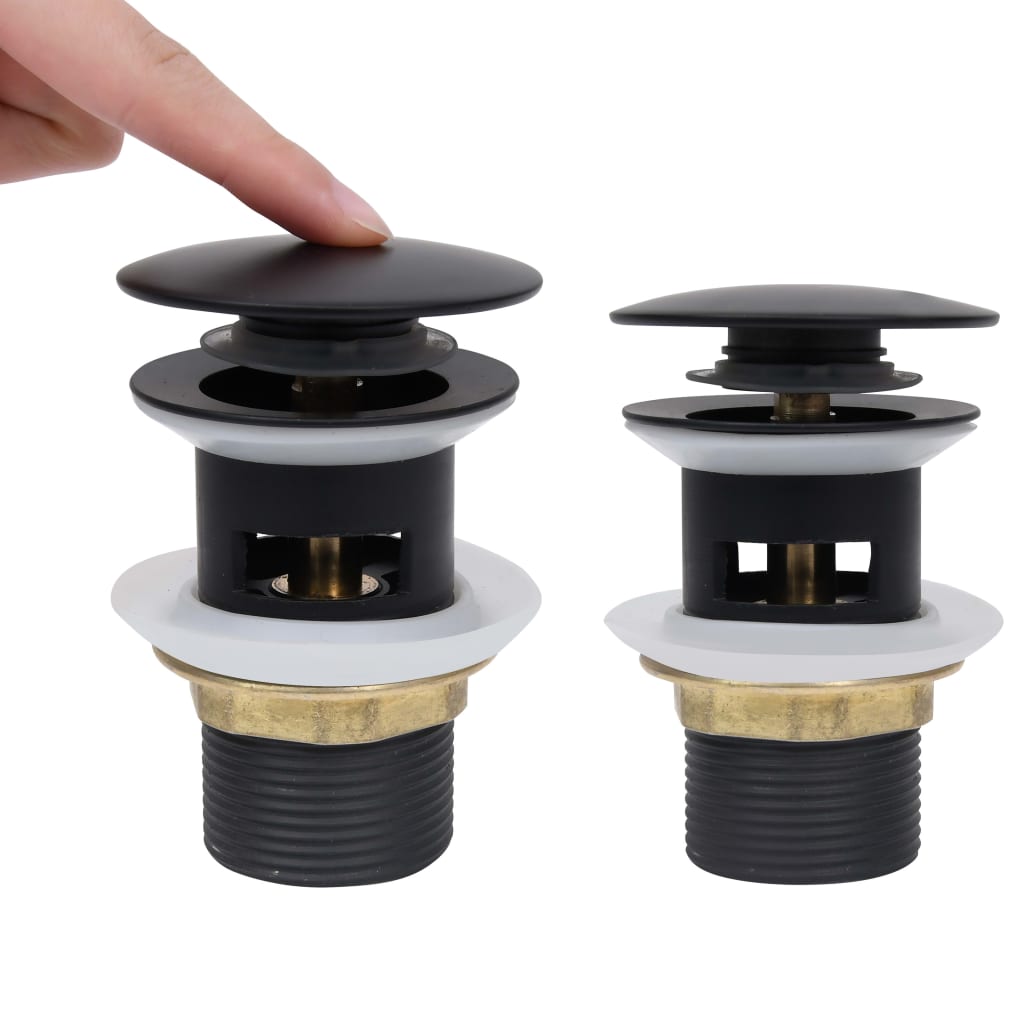 Βαλβίδα Νιπτήρα Πατητή με Υπερχείλιση Μαύρη 6,4 x 6,4 x 9,1 εκ. - PAKOBAZAAR