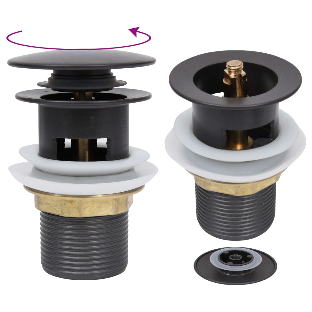 Βαλβίδα Νιπτήρα Πατητή με Υπερχείλιση Γκρι 6,4 x 6,4 x 9,1 εκ. - PAKOBAZAAR