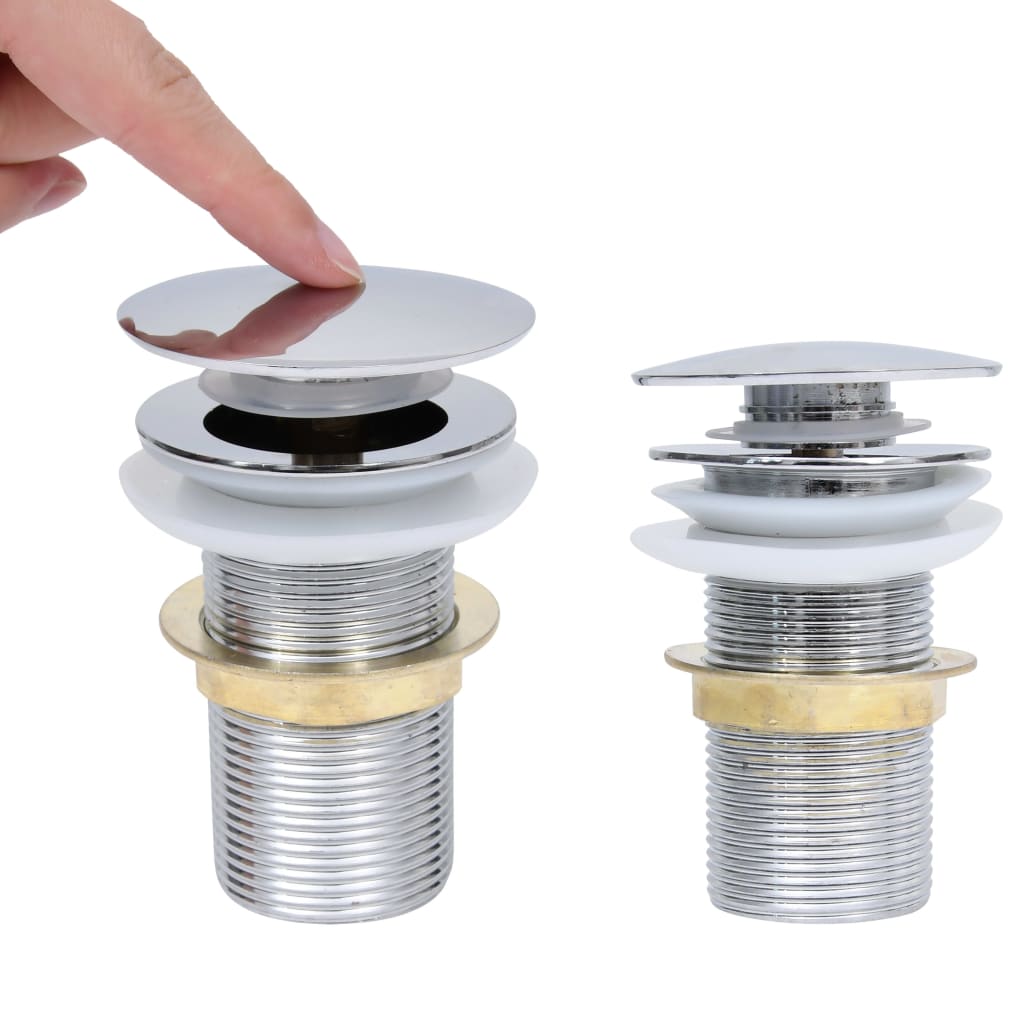 Βαλβίδα Νιπτήρα Πατητή Χωρίς Υπερχείλιση Χρωμέ 6,4x6,4x9,1 εκ. - PAKOBAZAAR