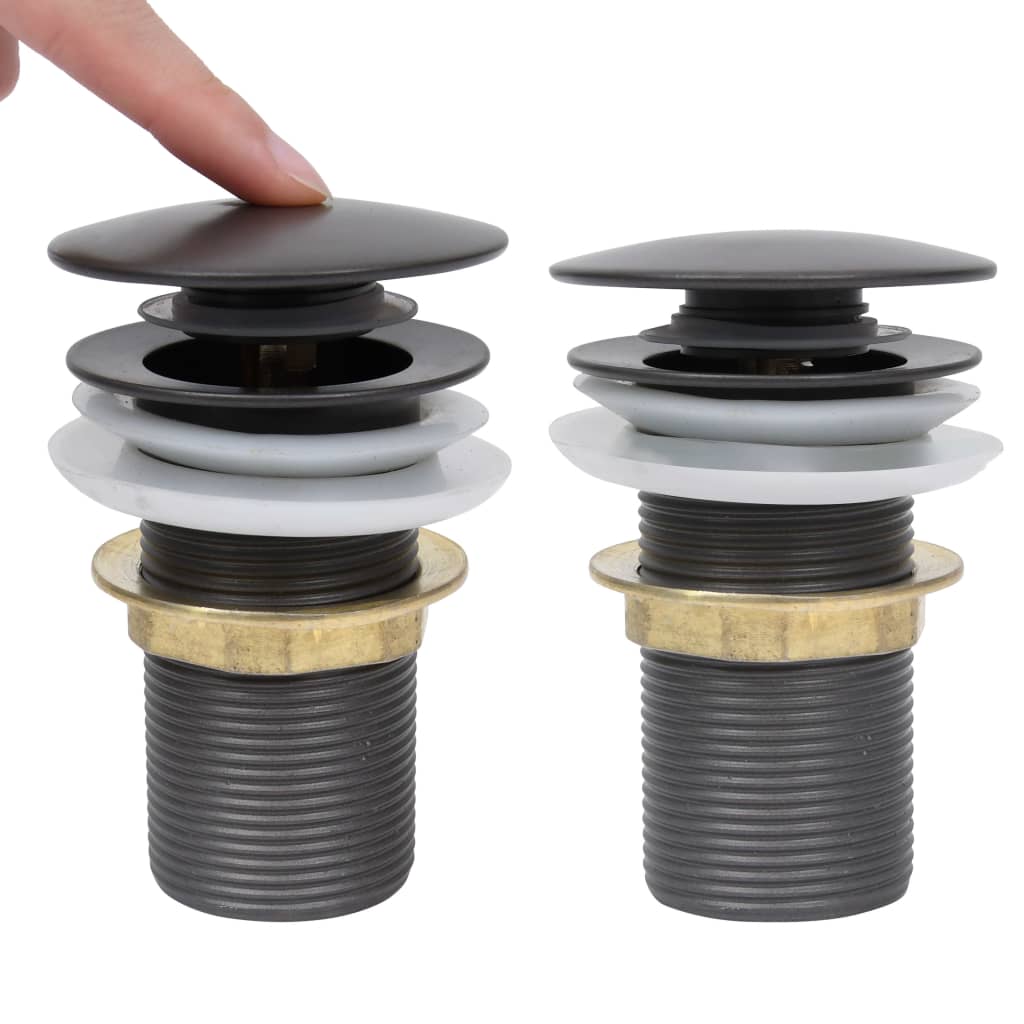 Βαλβίδα Νιπτήρα Πατητή Χωρίς Υπερχείλιση Γκρι 6,4x6,4x9,1 εκ. - PAKOBAZAAR