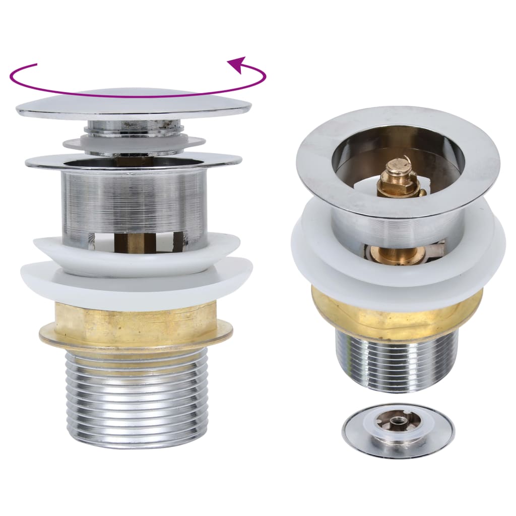 Βαλβίδα Νιπτήρα Πατητή Χωρίς Υπερχείλιση Ασημί 6,4x6,4x9,1 εκ. - PAKOBAZAAR