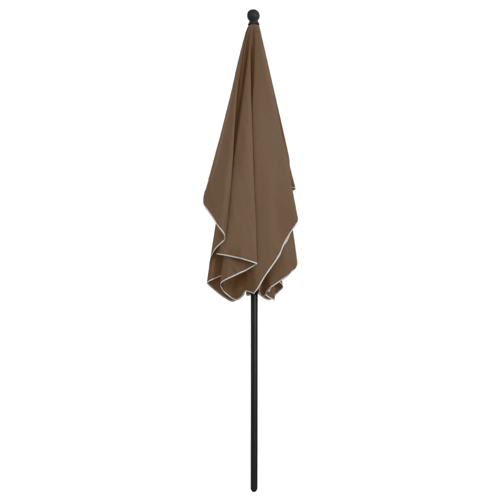 Ομπρέλα Κήπου με Ιστό Χρώμα Taupe 210 x 140 εκ.