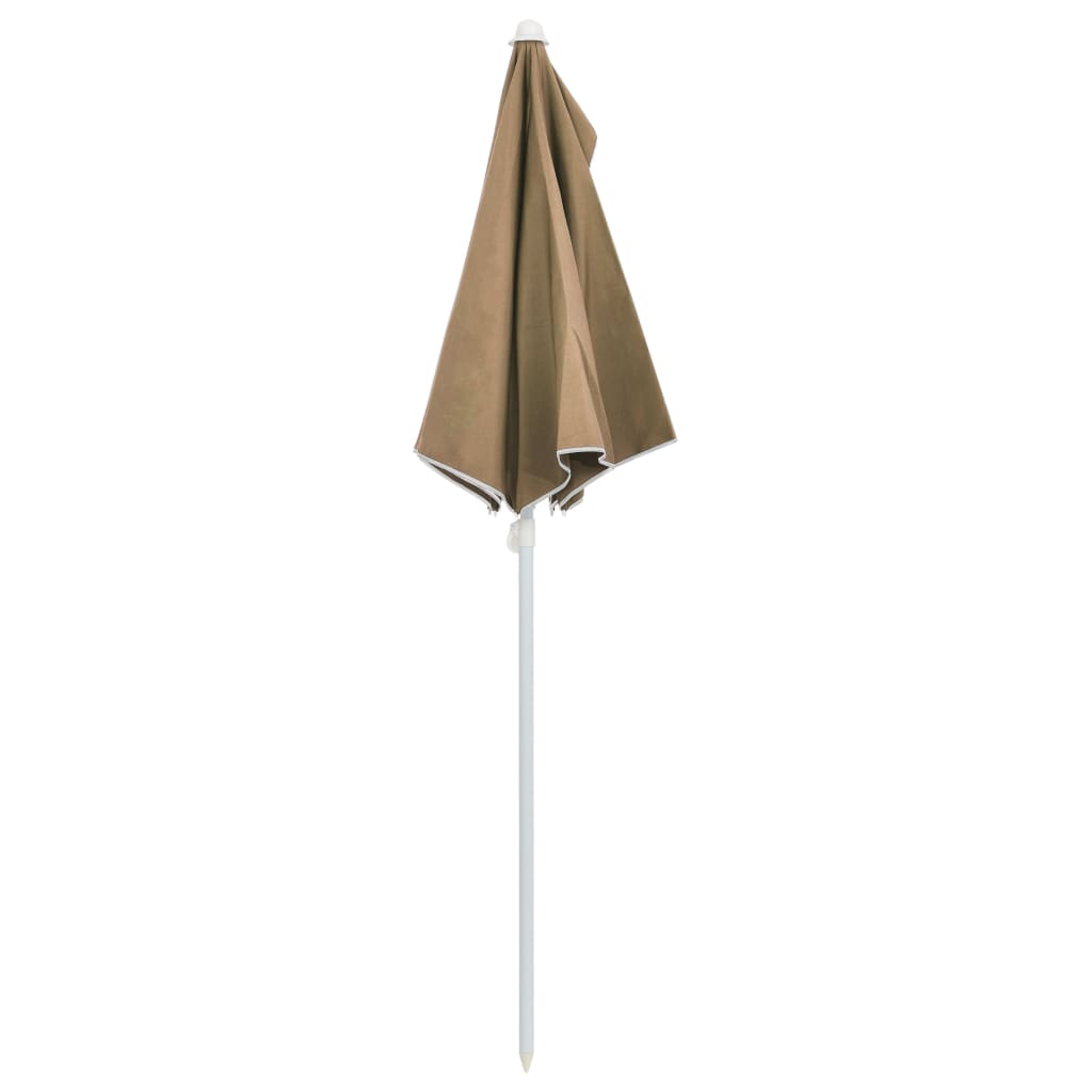 Ομπρέλα Κήπου Μισή με Ιστό Taupe 180 x 90 εκ.