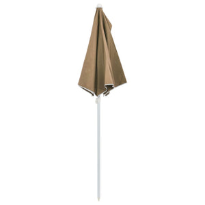 Ομπρέλα Κήπου Μισή με Ιστό Taupe 180 x 90 εκ.