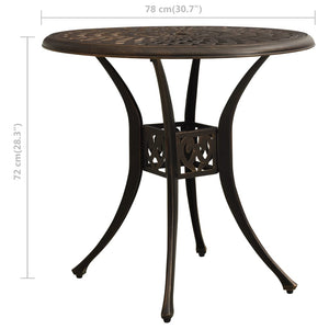 Τραπέζι Κήπου Μπρονζέ 78 x 78 x 72 εκ. από Χυτό Αλουμίνιο