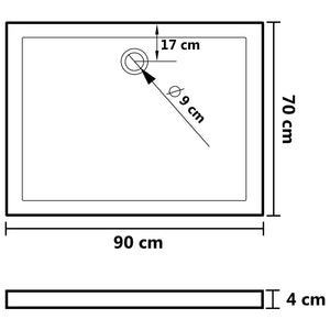 Βάση Ντουζιέρας με Σχέδιο Τάπας Λευκή 90 x 70 x 4 εκ. από ABS - PAKOBAZAAR