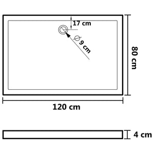 Βάση Ντουζιέρας με Σχέδιο Τάπας Λευκή 80 x 120 x 4  εκ. από ABS - PAKOBAZAAR